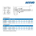 Штангенциркуль с индикатором часового типа арт.101-006-11, диап. измерения 0-150 мм, дискретность 0,01 мм, с круговой шкалой, противоударный, от ACCUD