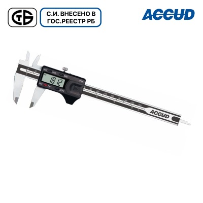 Штангенциркуль цифровой арт.111-006-11N, диап. измерения 0-150 мм / 0-6", дискретность 0,01 мм / 0,0005", по DIN 862 с выводом данных, от ACCUD