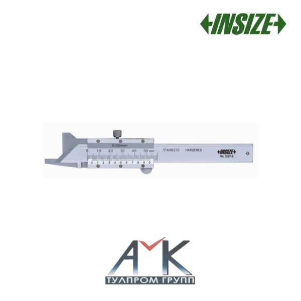 Штангенциркуль для фасок 45° (шаблон для измерения фасок, фаскомер) арт. 1267-6, диап. измерения 0-10 мм, дискретность 0,02 мм, от INSIZE