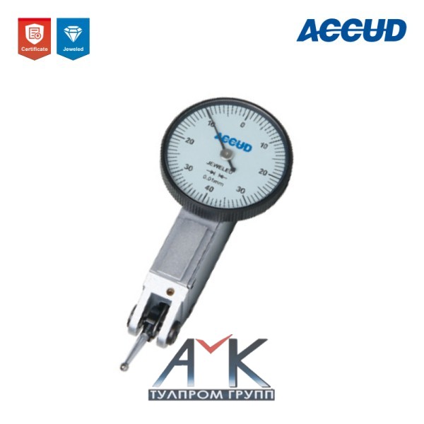 Индикатор с круговой шкалой рычажно-зубчатый арт.261-008-62P, диап. измерения 0,8 мм, дискретность 0,01, с твердосплавным наконечником, от ACCUD