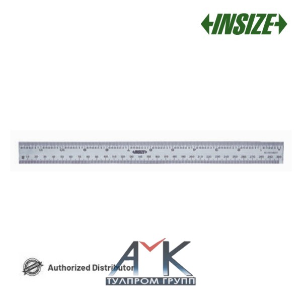 Линейка жесткая измерительная арт.7113-300А, дискретность 0.5 и 1 мм, с канавкой на обратной стороне, от INSIZE