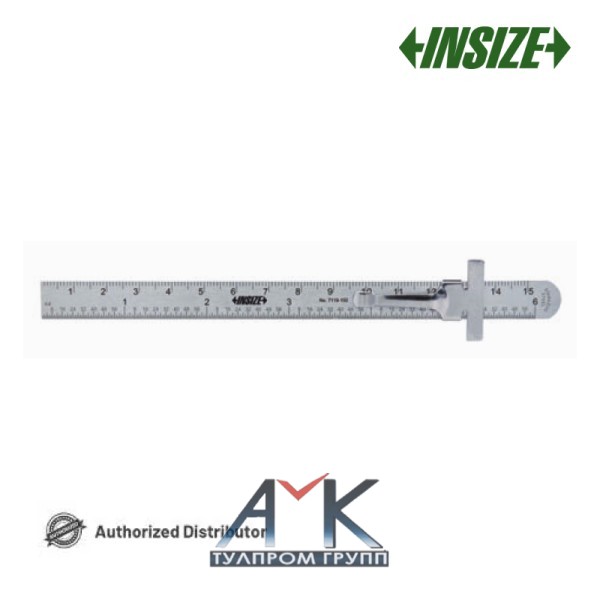 Линейка карманная измерительная со скользящим зажимом арт.7119-150, диап. измерения 0-150 мм / 0-6", дискретность 1 мм / 1/64", от INSIZE