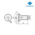 Винт с плоской головкой Torx М4 арт.BFTX0408, шаг 0,7 мм, общ. длина 8 мм, угол 60, от Sumitomo