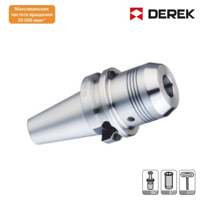 Гидропластовая оправка/патрон фрезерный/гидрооправка укороченная арт. BT30-DHP20P-85, с хвостовиком BT, от производителя DEREK Гидропластовая оправка/патрон фрезерный/гидрооправка укороченная арт. BT30-DHP20P-85, с хвостовиком BT, от производителя DEREK