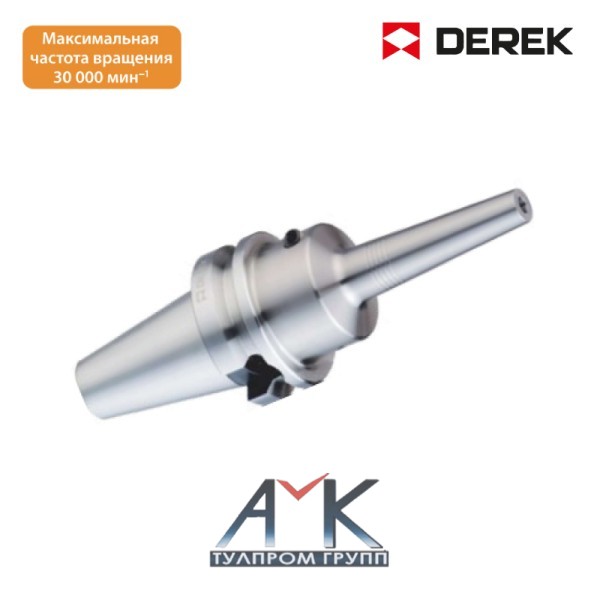 Удлиненная гидропластовая оправка/патрон фрезерный/гидрооправка арт. BT40-DHP4S-90, с обнижением и с хвостовиком BT40, от производителя DEREK