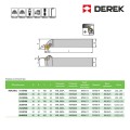 Резец (державка токарная) для наружного точения артикул MWLNR2525M08, со сменными пластинами, от производителя DEREK