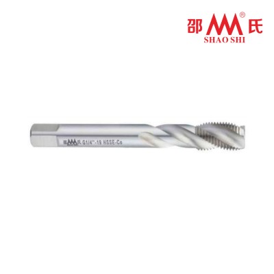 Спиральный конавочный метчик G 1-11 арт. SA572007, шаг 2,309 мм, с прямой трубной резьбой, DIN 5156, HSSE Co, угол 55°, от SHAO SHI Спиральный конавочный метчик G 1-11 арт. SA572007, шаг 2,309 мм, с прямой трубной резьбой, DIN 5156, HSSE Co, угол 55°, от SHAO SHI